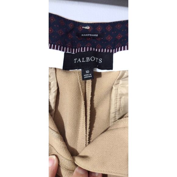 Talbots Hampshire Tan Wool Blend Trousers Slacks Career Dress Pants Size 10 - Picture 10 of 11
